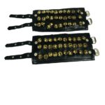Ghungroo dancing ghunghroo bells ankle bells Black Leather soft pad Three line ghungroo (30+30)