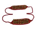 Ghungroo dancing ghunghroo bells ankle bells Red soft pad Three line ghungroo (30 + 30)