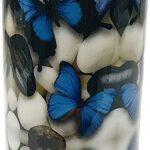 Copper Water Bottle Capacity1 liter Ayurvedic Leak Proof Copper Vessel for Drinking Embossed Water Bottle Diwali Gift Blue butterfly